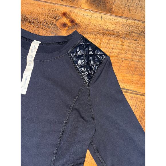 Lululemon Run Ice Queen Womens Black Long Sleeve Athletic Tee Reflective Logo 2 - Picture 6 of 11
